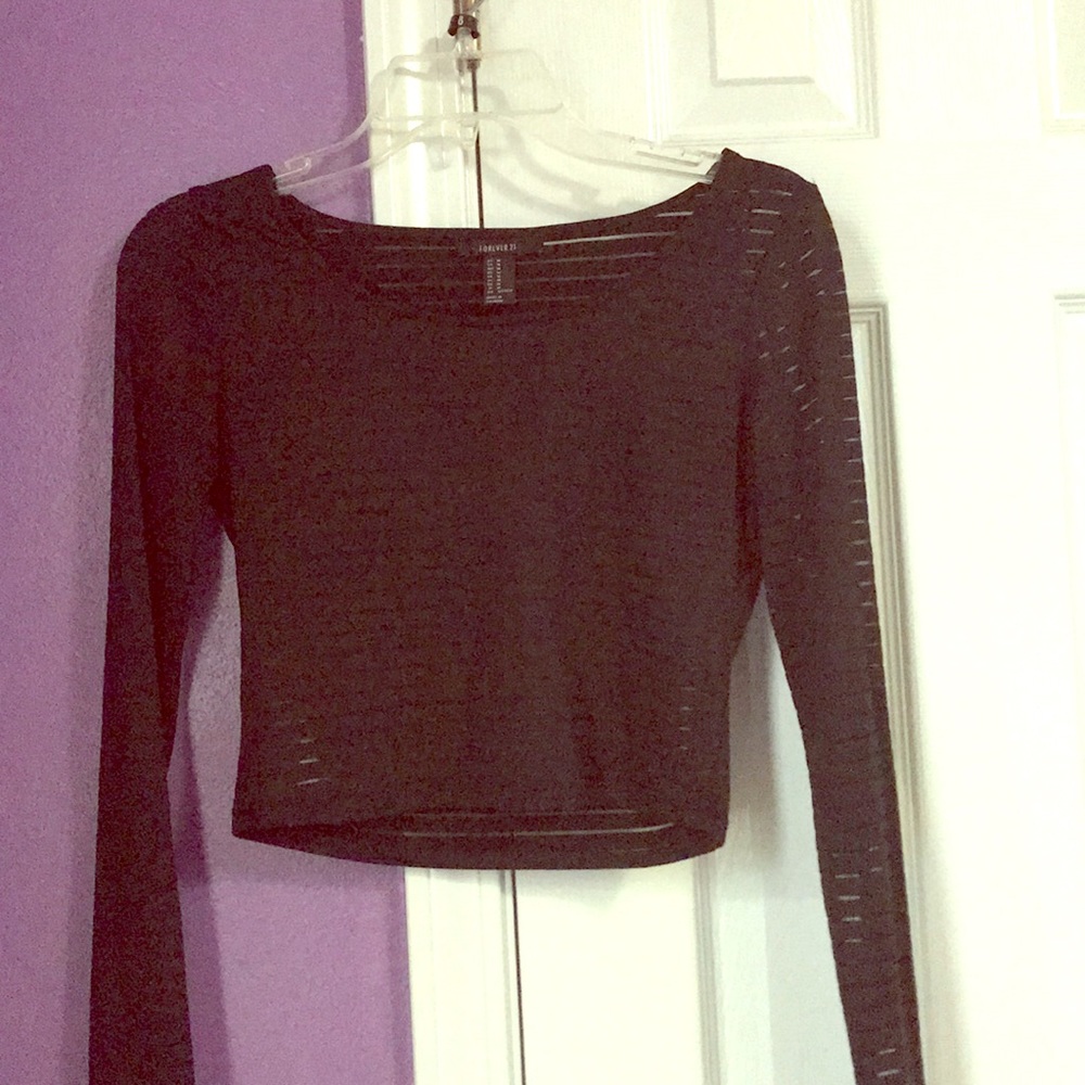 Black mesh forever 21 crop top